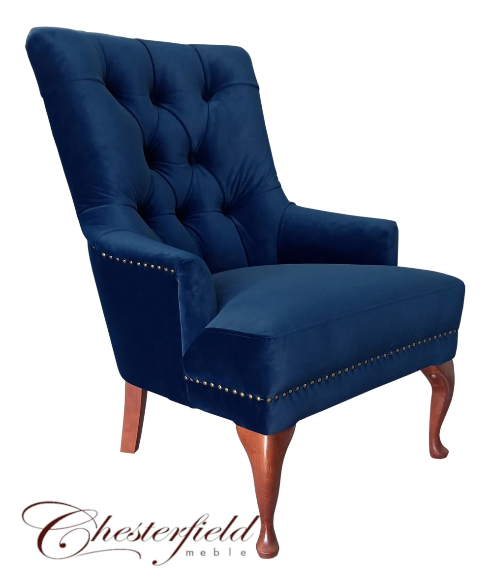 Fotel Ola - Głęboko pikowany fotel glamour