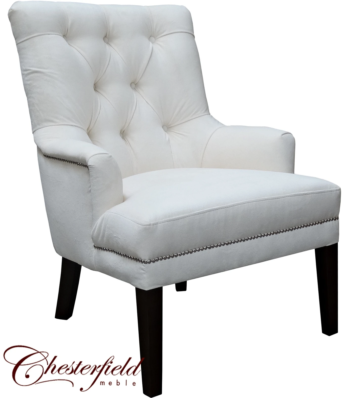 Fotel Ola - Głęboko pikowany fotel glamour