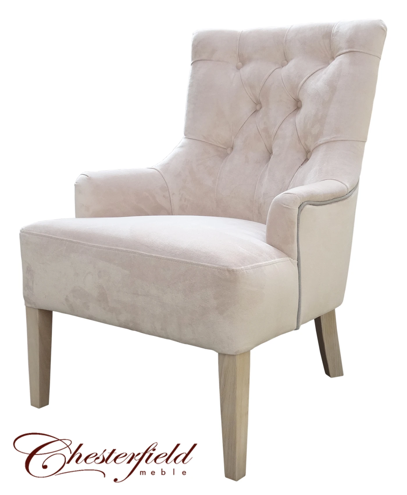 Fotel Ola - Głęboko pikowany fotel glamour