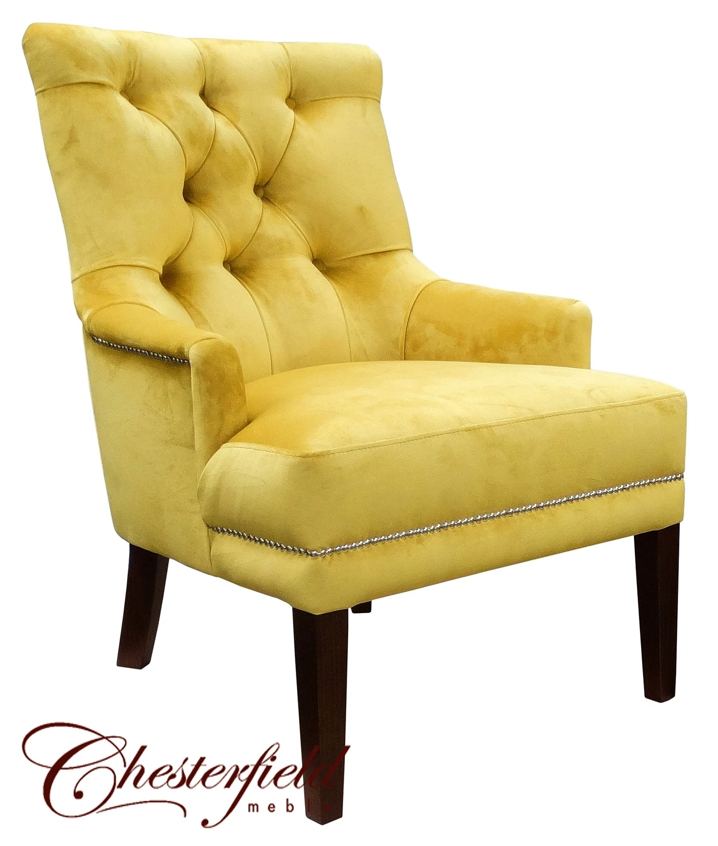 Fotel Ola - Głęboko pikowany fotel glamour