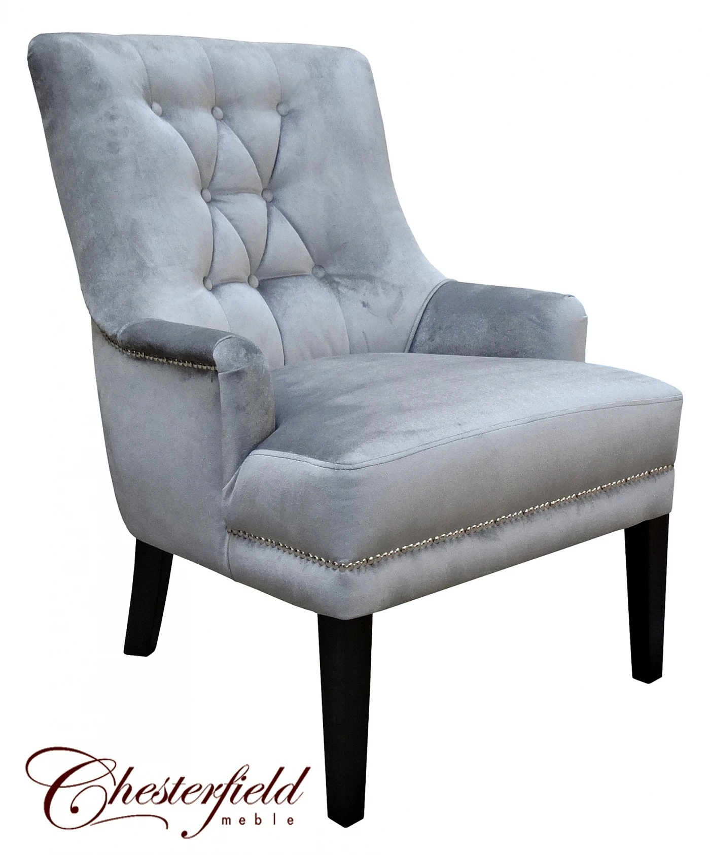 Fotel Ola - Głęboko pikowany fotel glamour